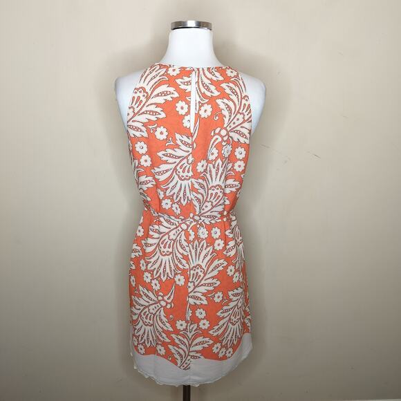 LOFT Floral Dress Tie Waist Lace Hem Sleeveless - Picture 8 of 10